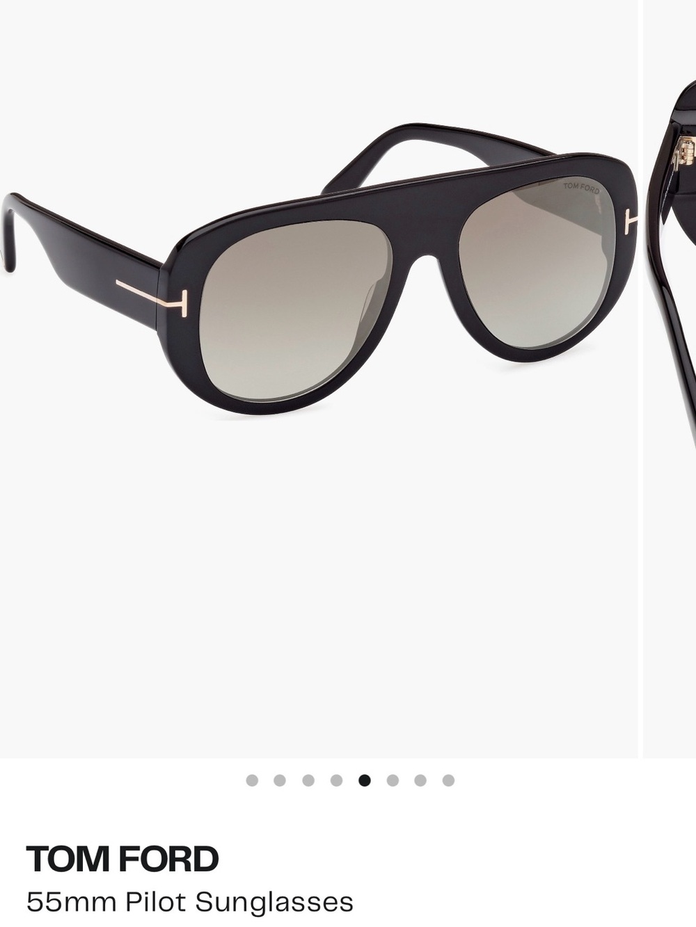Tom Ford Black Sunglasses with Gradient Gray Lenses, like new